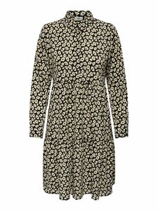 Kurzes Langarm Kleid Gemustert Tunika Falten Bluse R�schen Hemd JDYPIPER