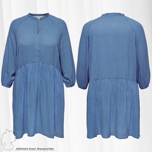 Gemustertes Langarm Blusen Kleid Plus Size �bergr��en Knielang CARELVIRO