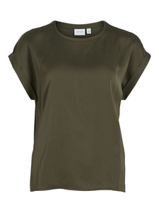 Satin Blusen T-Shirt Kurzarm Basic Gl�nzendes Oberteil VIELLETTE