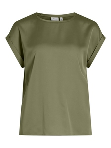 Satin Blusen T-Shirt Kurzarm Basic Gl�nzendes Oberteil VIELLETTE