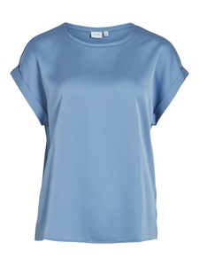 Satin Blusen T-Shirt Kurzarm Basic Gl�nzendes Oberteil VIELLETTE