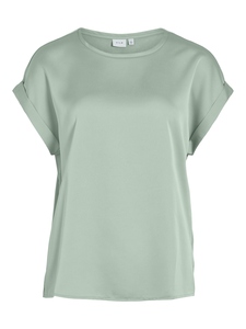 Satin Blusen T-Shirt Kurzarm Basic Gl�nzendes Oberteil VIELLETTE