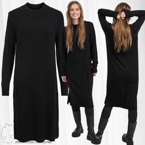 Langarm Midi Strickkleid Loose Fit Pullover Dress Shirt Knielang VIRIL