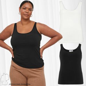 Langes Tank Top Plus Size �bergr��en �rmelloses Basic Shirt VIJENNI