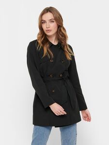 Kurzer Trench Coat Basic �bergangs Mantel Zweireihige Jacke ONLVALERIE