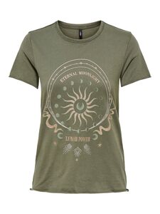 Bedrucktes T-Shirt Kurzarm Printed Rundhals Top mit Schrift ONLLUCY