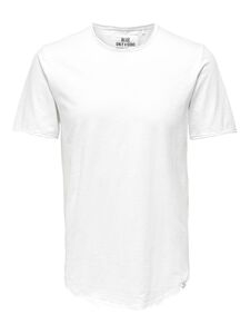 Rundhals T-Shirt Langes Kurzarm Shirt Basic aus Baumwolle ONSBENNE