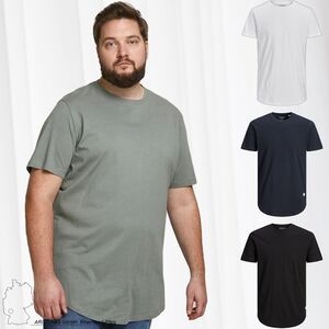 Herren JACK & JONES Basic T-Shirt Plus Size Rundhals Kurzarm Shirt bergren Shortsleeve JJENOA
