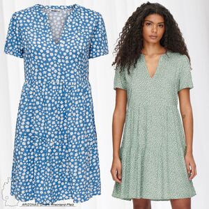 V-Ausschnitt Kurzarm Kleid ONLZALLY