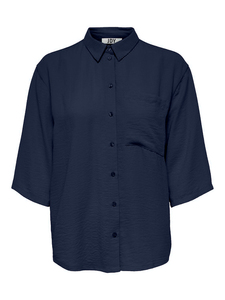 3/4 Arm Blusen Hemd in Knitteroptik