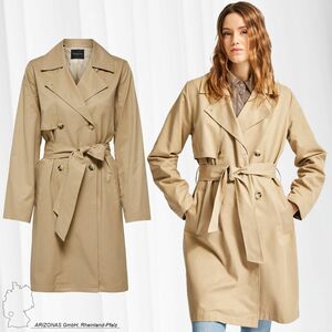 Eleganter Trench Coat �bergang Mantel Zweireihige Jacke SLFWEKA
