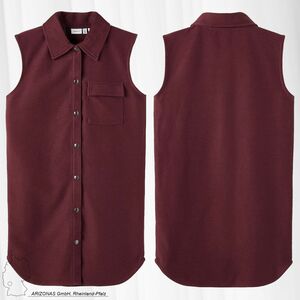 Lange Weste Jersey mit Brusttasche Knopfleiste & Hemdkragen NKFOLONG