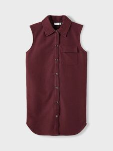 Lange Weste Jersey mit Brusttasche Knopfleiste & Hemdkragen NKFOLONG