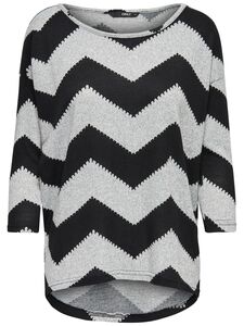 Lockeres Print 3/4 Arm Shirt Rundhals Muster Pullover Oberteil ONLELCOS 