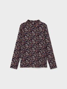D�nnes Langarm Shirt High Neck Jersey Oberteil Blumen Print NKFOLIBER