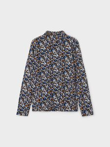 D�nnes Langarm Shirt High Neck Jersey Oberteil Blumen Print NKFOLIBER