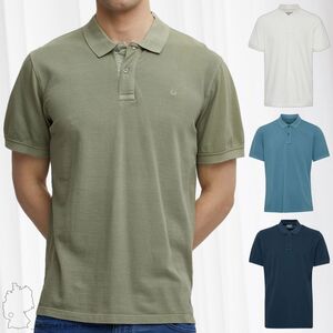 Herren BLEND Polo Shirt bergren Regular Fit Kurzarm Golf Hemd Uni Kragen Plus Size Basic aus Baumwolle