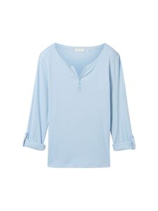 Gestreiftes Langarm Shirt mit Henley