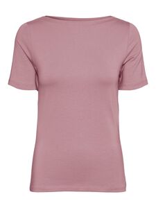 Basic Stretch T-Shirt mit U-Boot-Ausschnitt VMPANDA