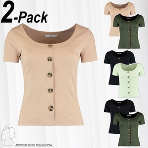 Geripptes T-Shirt 2-er Set SAMMA