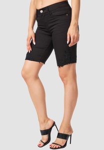 Jeans Bermuda Shorts mit Spitze