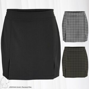 NOISY MAY Damen Mini Rock Kurzer Stretch High Waist Skirt mit Schlitzen Elegante Stretch NMJASA