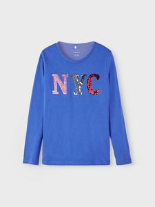 Langarm Pailletten Jersey Oberteil NKFOSILIA