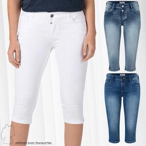TIMEZONE Damen Capri Denim Jeans Shorts Kurze Stretch Bermuda Hose Wadenlang Tight AleenaTZ 3/4