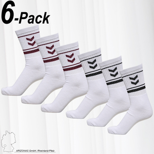 hummel Socken 6-er Paar Stck Set Sport Freizeit Basic Socken Atmungsaktiv Wadenlang mit Logo 