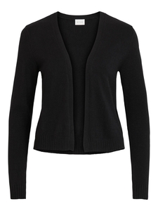 VILA Damen Kurze Feinstrick Cardigan Stretch Knit Basic Strickjacke Cozy Jacket ohne Verschluss VIRIL