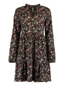 Kurzes Volantkleid Langarm Blumen Dress Mini Blusen Tunika Shirt ALBA