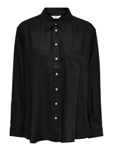 Oversized Leinen Basic Hemd Bluse Langarm Business Tunika Shirt ONLTOKYO