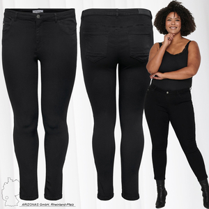 ONLY CARMAKOMA Skinny Jeans Mid Waist Plus Size Dehnbare Denim Hose mit Reiverschluss Details CARKARLA