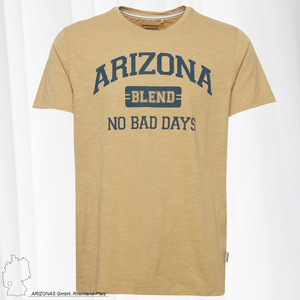 BLEND Rundhals T-Shirt Einfarbiges Kurzarm Shirt Logo Print NO BAD DAYS Stretch Shortsleeve Basic 
