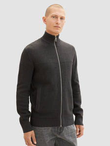 TOM TAILOR Feinstrick Pullover mit Ripp Design Basic Strickjacke Legerer Sweater  