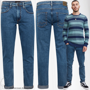 BLEND Slim Fit Jeans 5-Pocket Basic Hose Denim Pants Washed Tapered Trousers Button Fly Zip Twister Fit