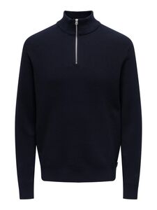 Feiner Strickpullover mit Rei�verschluss Rundkragen