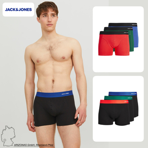 JACK & JONES 3-er Stck Pack Boxershorts Trunks Set Stretch Hose Basic Retroshorts Unterwsche JACLUCAS 
