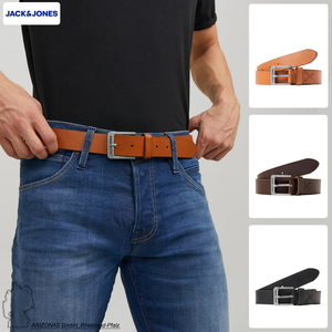 JACK & JONES Legerer Echtleder Grtel Klassischer Leather Belt mit Lcher JACROCK 