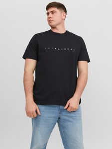 JACK & JONES Basic T-Shirt Logo Print Kurzarm Shirt Rundhals Shortsleeve Plus Size bergre JJESTAR
