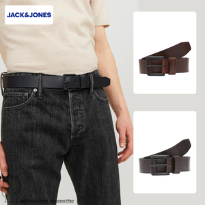 JACK & JONES Legerer Echtleder Grtel Klassischer Leather Belt mit Lcher JACROMA