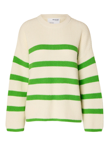 Oversize Pullover Gestreifter Grobstrick Sweater NOOS