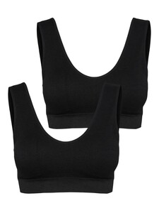 Bustier BH mit Cups 2-er St�ck Pack ohne B�gel Ripp Soft Bra Top VMAGNES