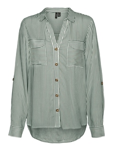 Hemd Bluse Leger mit Brusttaschen Regular 3/4 Arm Stretch Oberteil