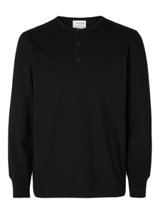 Einfarbiges Longsleeve mit Knopfleiste Langarm Shirt