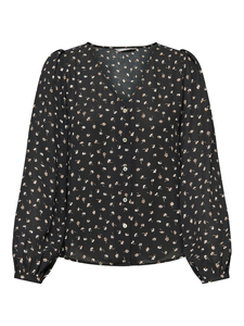 Langarm Bluse Print Muster V-Neck Business Tunika Top ONLSONJA