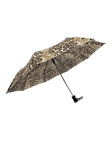 Kleiner Regenschirm Legerer Taschenschirm mit Automatik Snowball Leoparden Muster