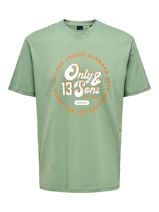 ONLY & SONS Herren Print T-Shirt 2er-Set Rundhals Vintage Design Shirt Bio-Baumwolle ONSLENNY