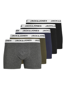 JACK&JONES Boxershorts 5er-Pack Basic Trunks Kurze Unterhosen Logo Print Design JACBASIC