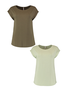 Shirt 2er-Set Kurzarm mit Fledermausrmeln